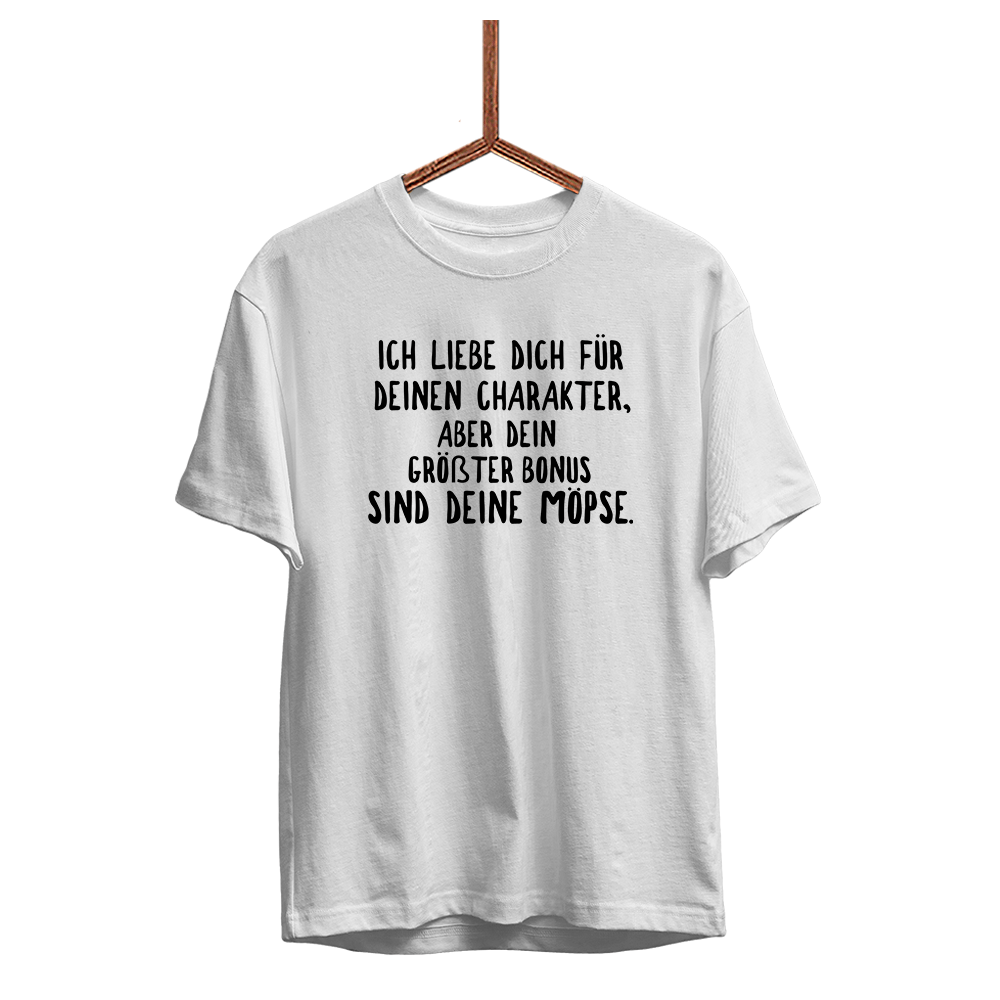 Herren T-Shirt Ich liebe deinen Charakter Möpse - Schwarzer - Kaffee