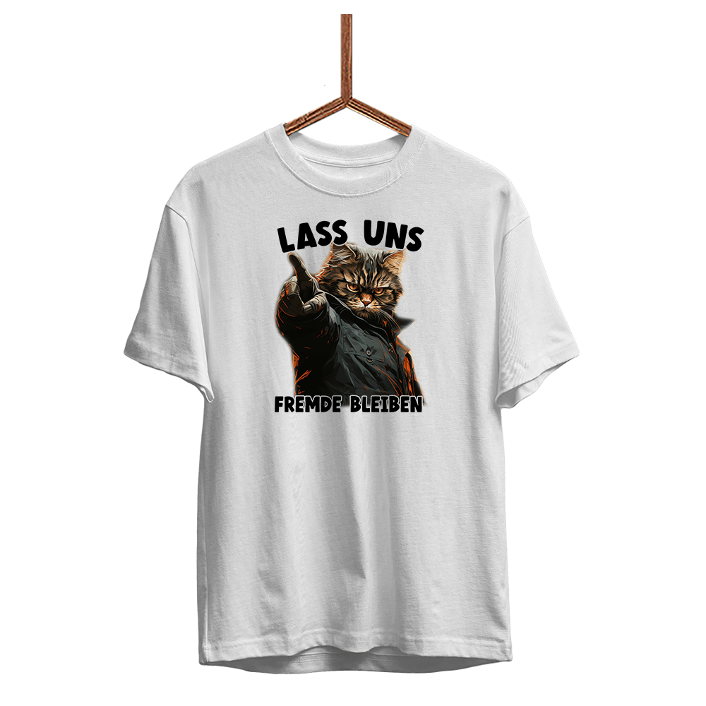 Herren T-Shirt Lass uns Fremde bleiben - Schwarzer - Kaffee