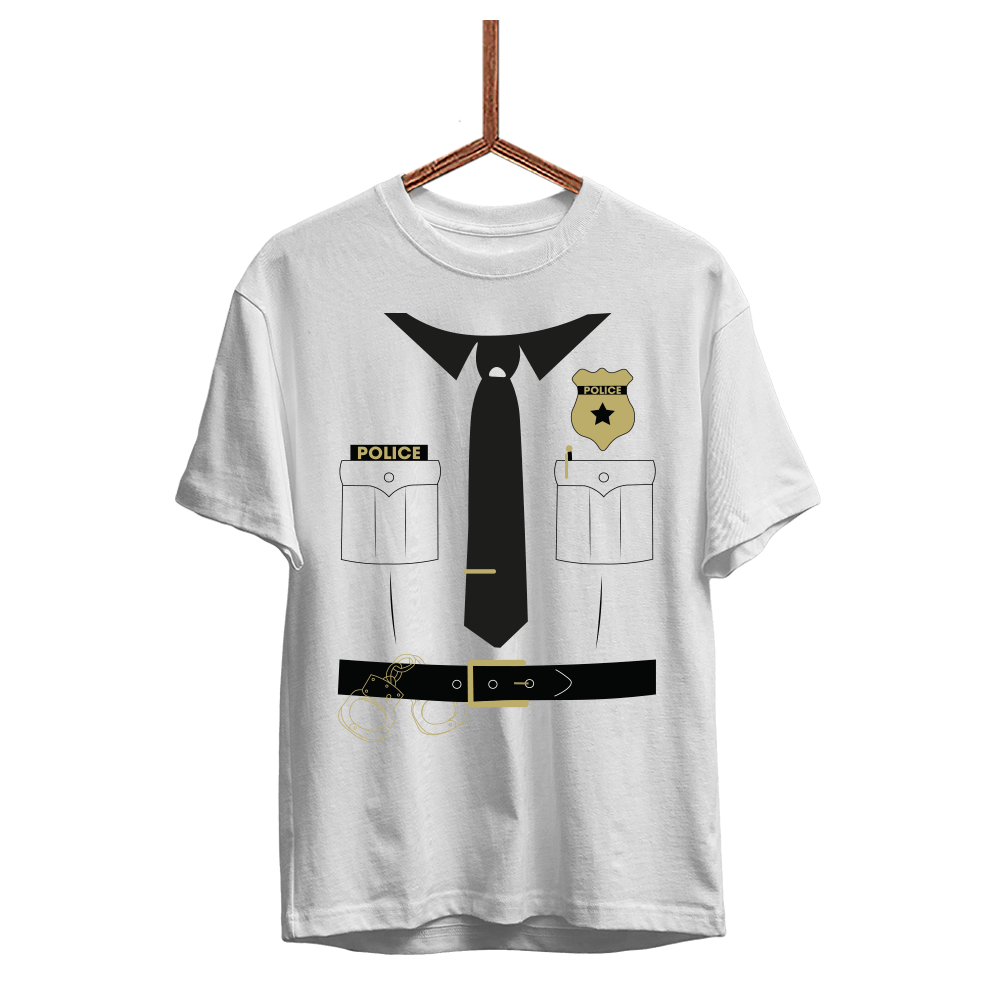 Herren T-Shirt Polizei - Schwarzer - Kaffee