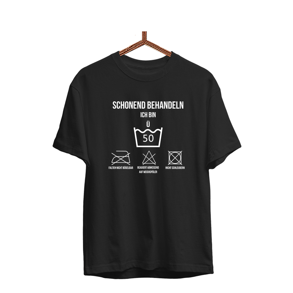 Herren T-Shirt Schonend behandeln 50 - Schwarzer - Kaffee