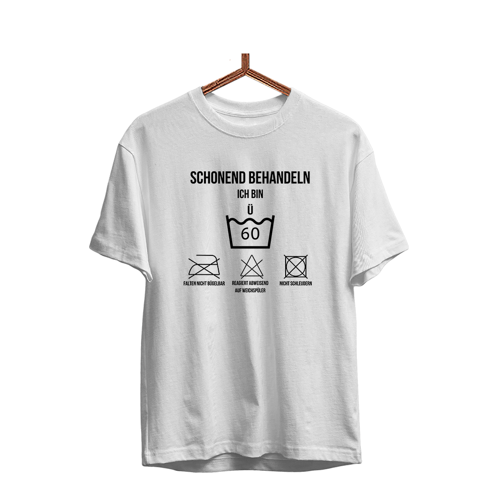 Herren T-Shirt Schonend behandeln 60 - Schwarzer - Kaffee