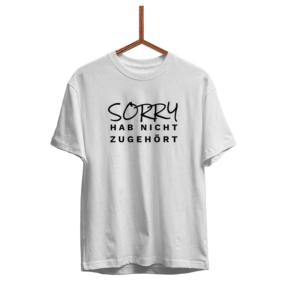 Herren T-Shirt Sorry hab nicht zugehört - Schwarzer - Kaffee