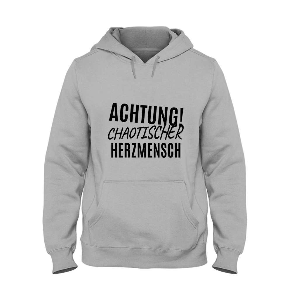 Hoodie Unisex Achtung chaotischer Herzmensch - Schwarzer - Kaffee