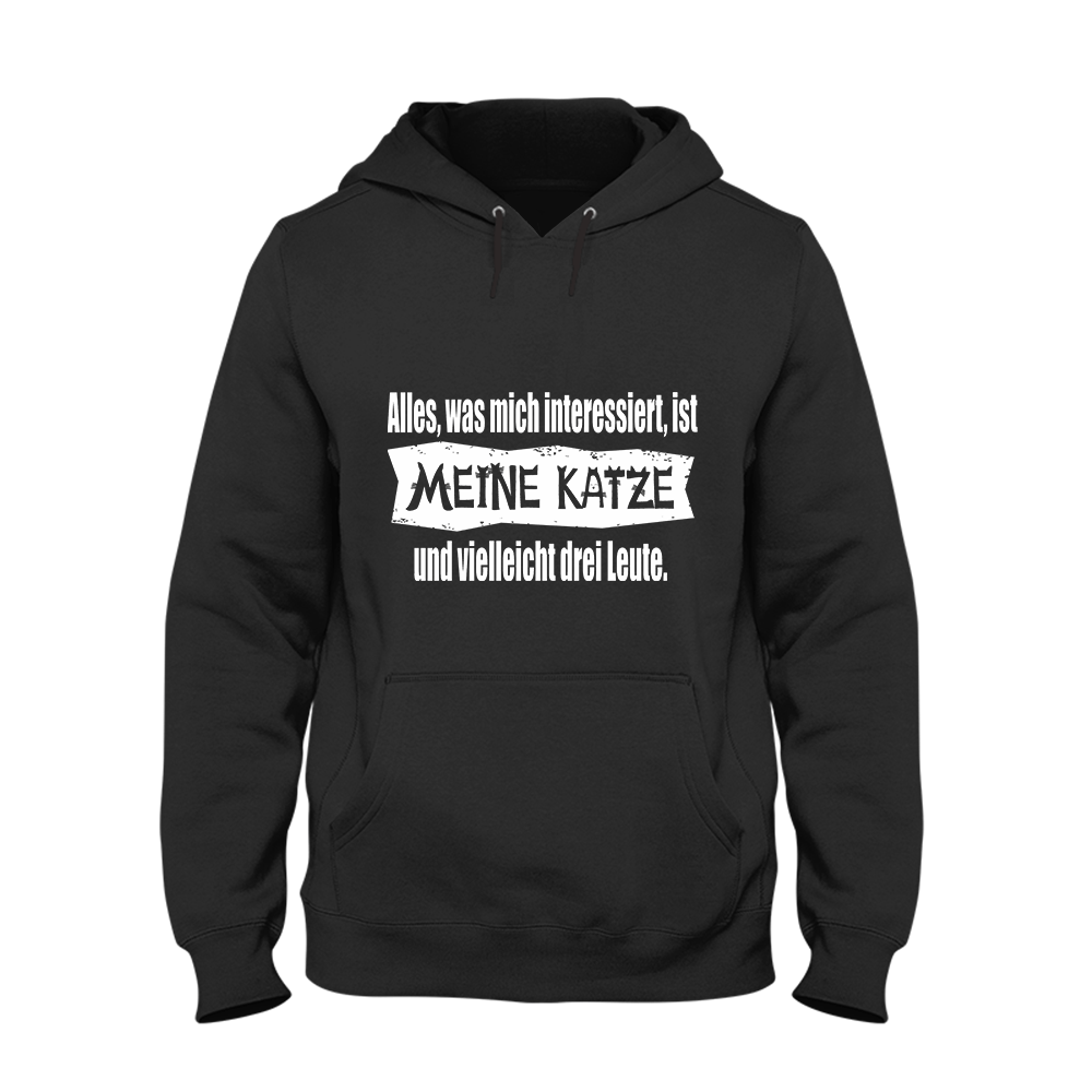 Hoodie Unisex Alles, was mich interessiert, ist meine Katze und vielleicht drei Leute - Schwarzer - Kaffee