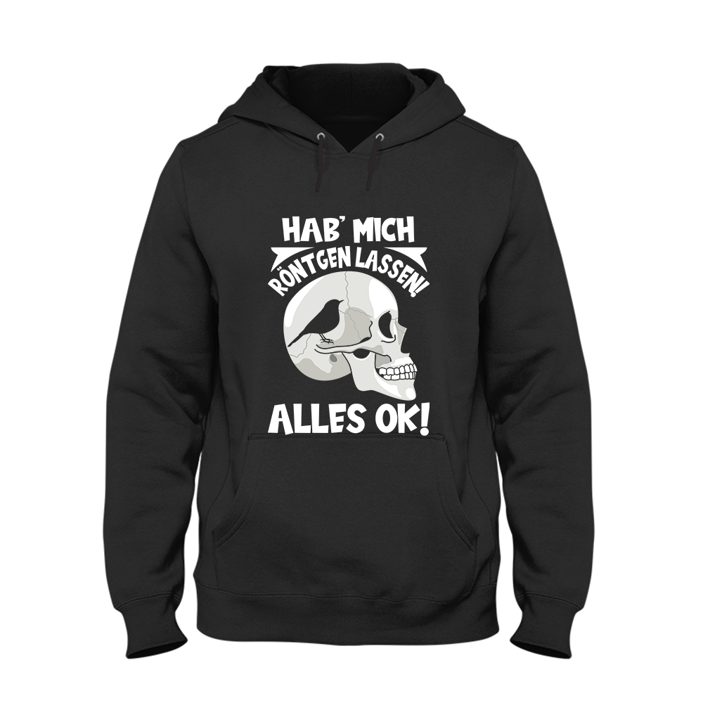 Hoodie Unisex Hab mich röntgen lassen - Schwarzer - Kaffee