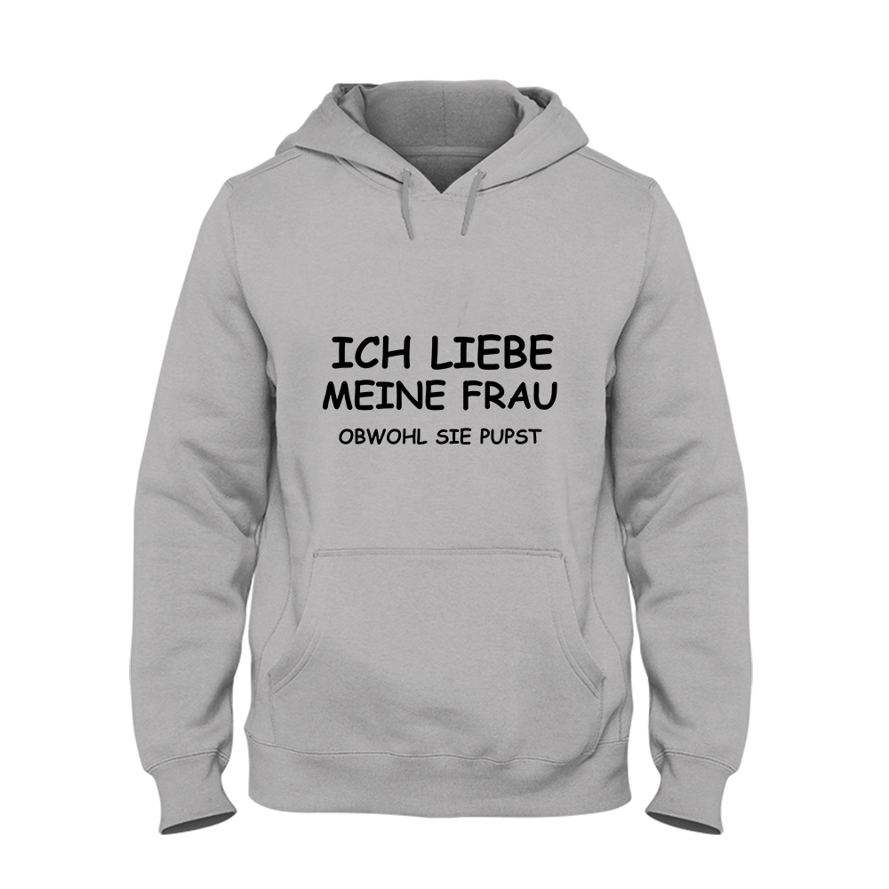 Hoodie Unisex Ich liebe meine Frau obwohl sie pupst - Schwarzer - Kaffee