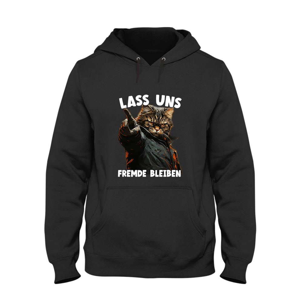 Hoodie Unisex Lass uns Fremde bleiben - Schwarzer - Kaffee