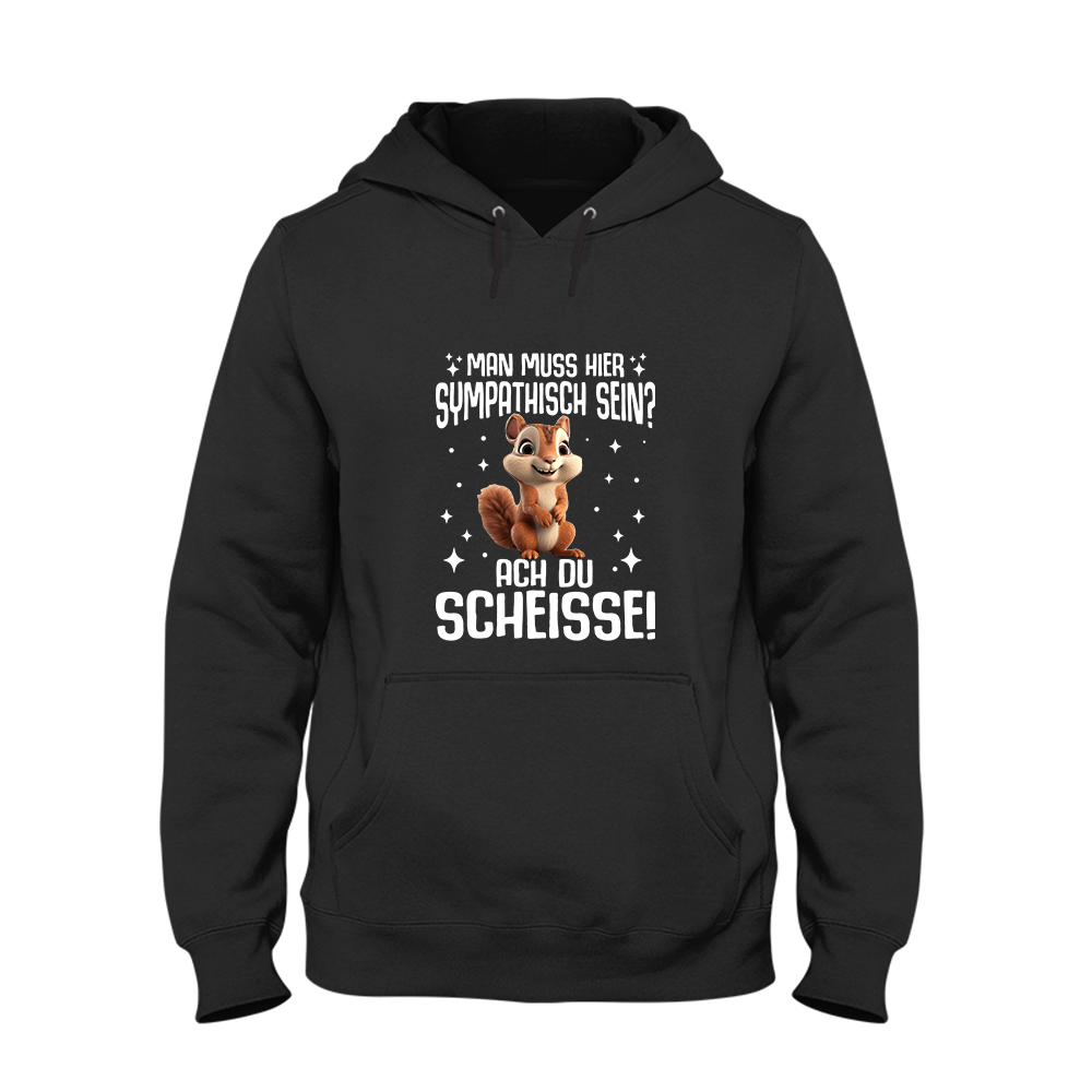 Hoodie Unisex Man muss hier sympathisch sein - Schwarzer - Kaffee