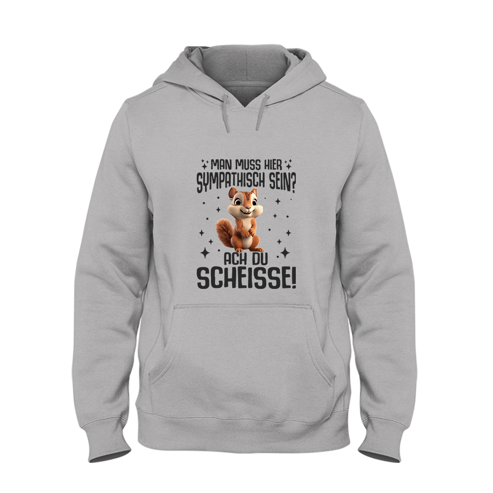 Hoodie Unisex Man muss hier sympathisch sein - Schwarzer - Kaffee
