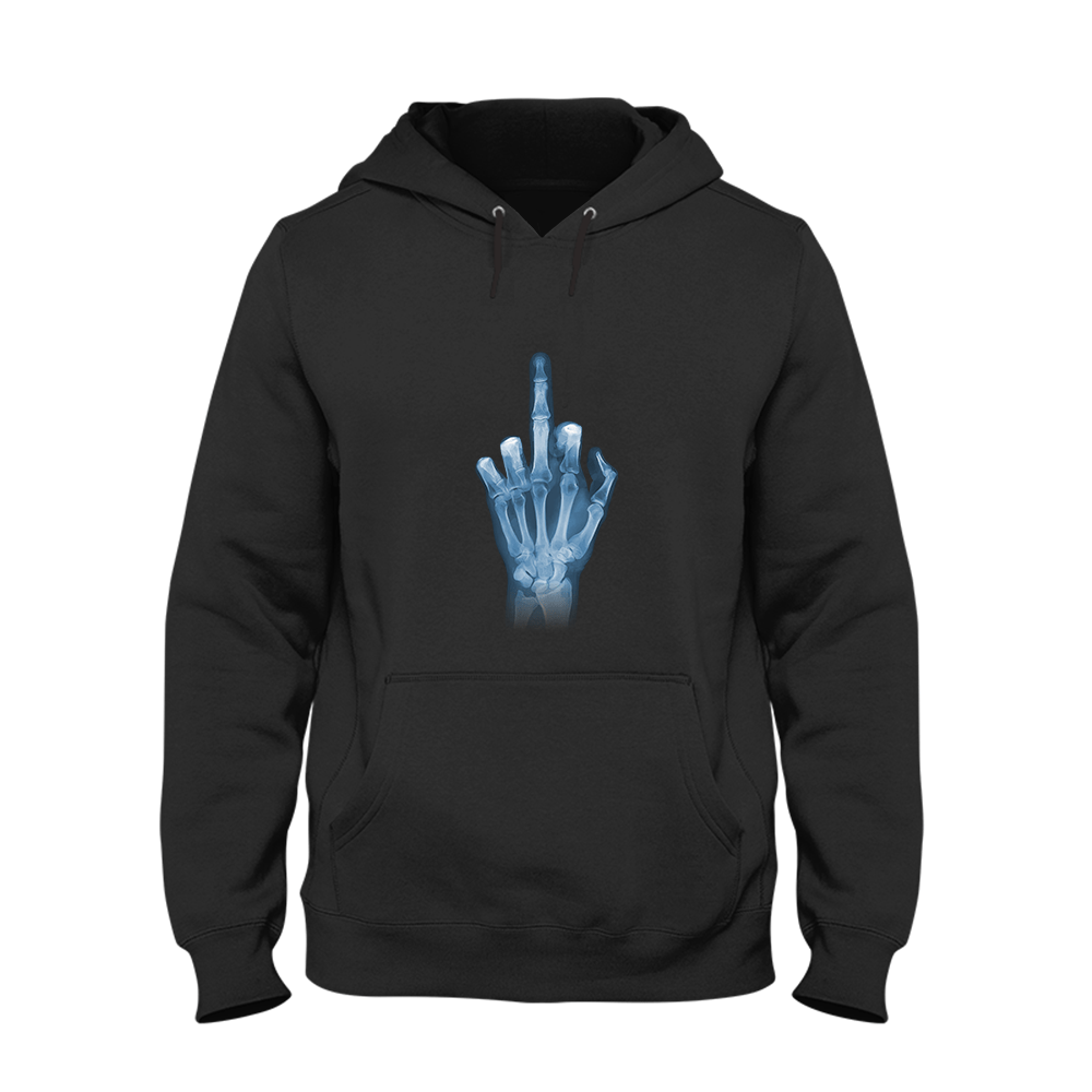Hoodie Unisex Röntgen Mittelfinger - Schwarzer - Kaffee