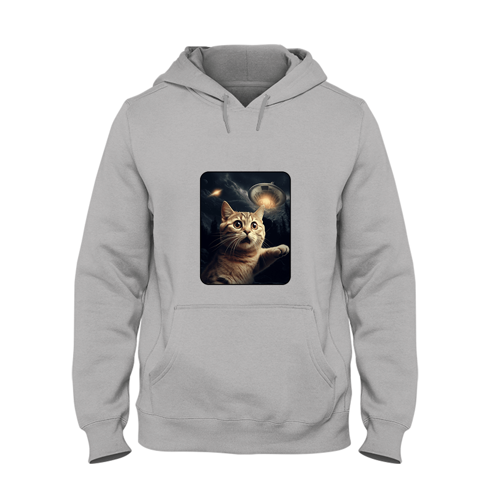 Hoodie Unisex UFO Cat - Schwarzer - Kaffee