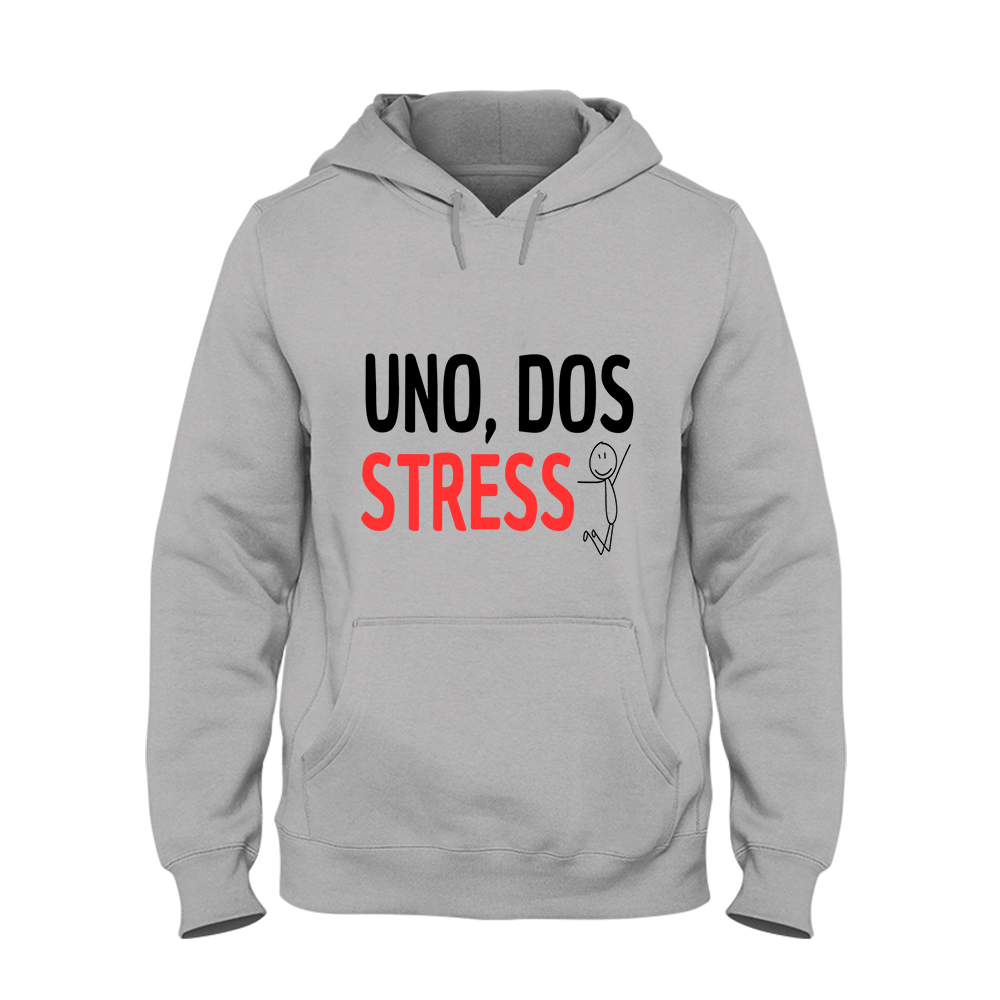 Hoodie Unisex UNO, DOS STRESS - Schwarzer - Kaffee
