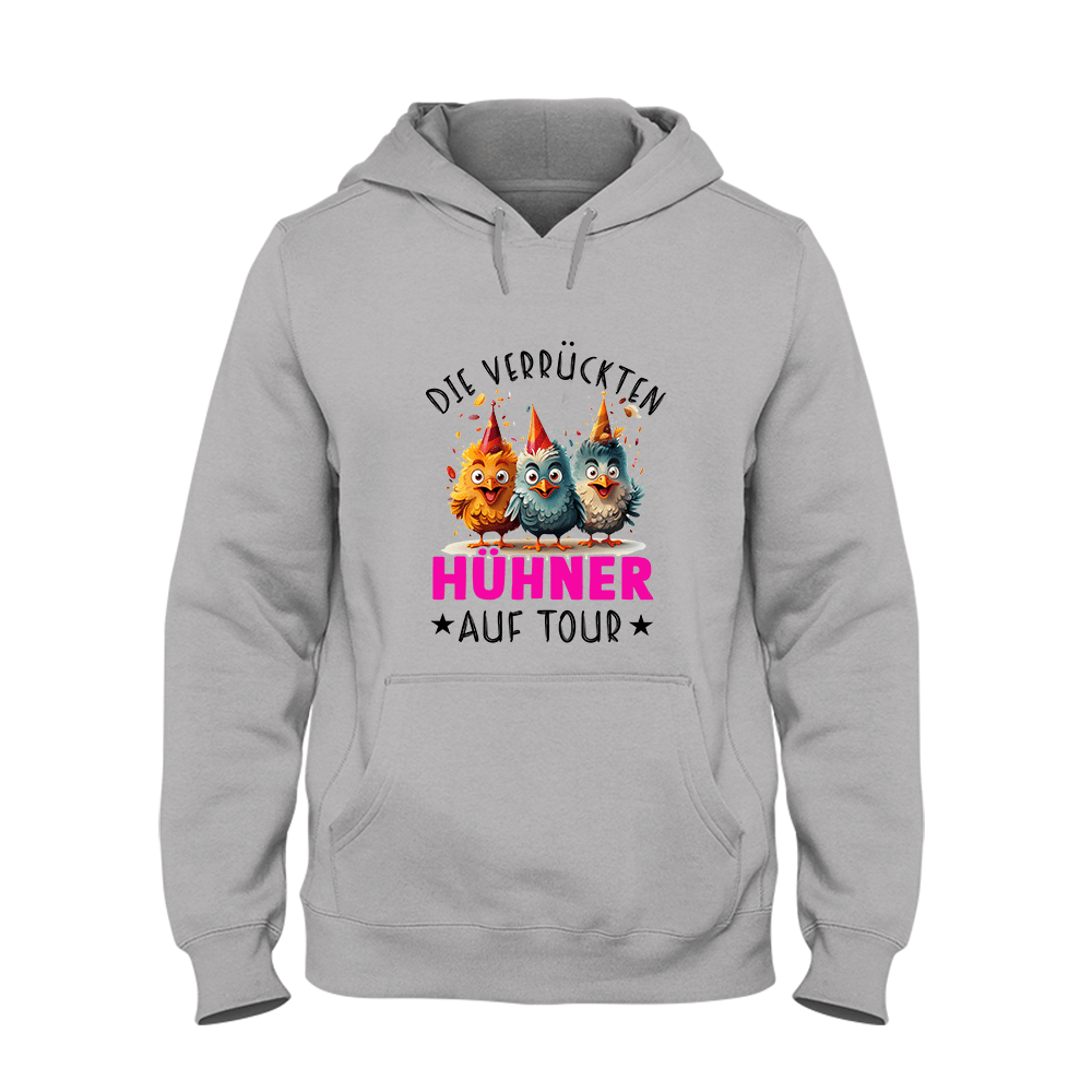 Hoodie Unisex Verrückte Hühner - Schwarzer - Kaffee