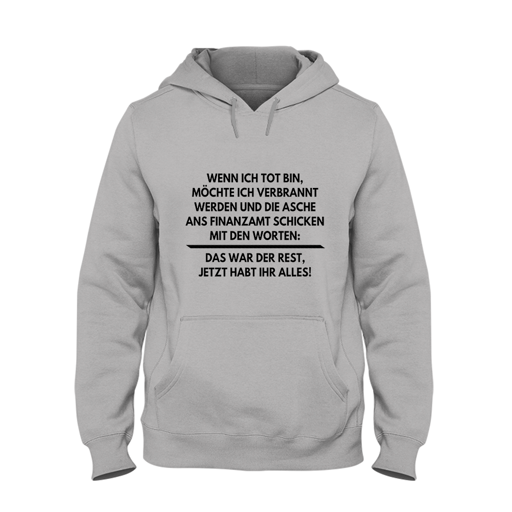 Hoodie Unisex Wenn ich tot bin - Schwarzer - Kaffee