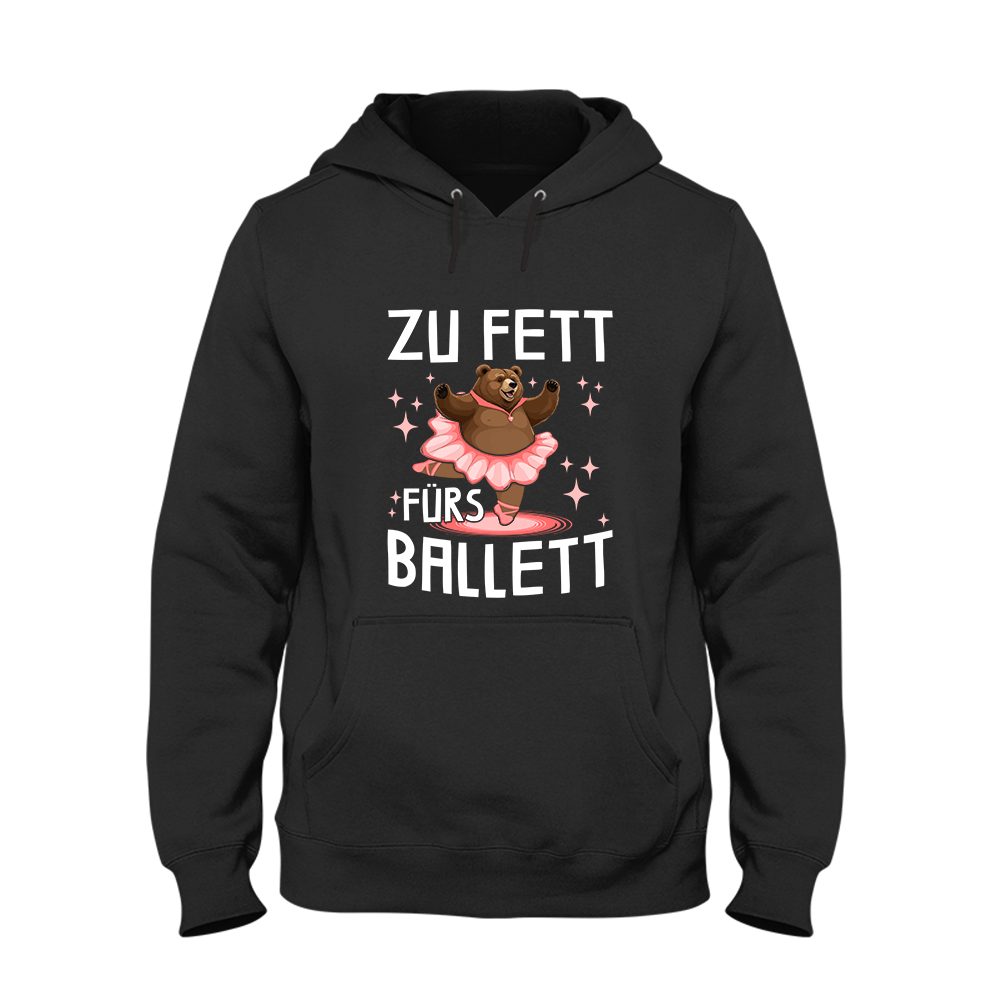 Hoodie Unisex Zu fett fürs Ballett - Schwarzer - Kaffee