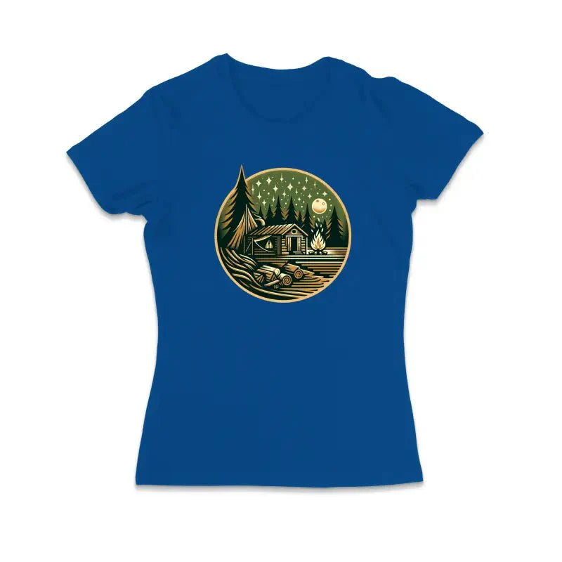 HÜTTE MITTERNACHT Camper Outdoor Damen T-Shirt - tshirtladen -