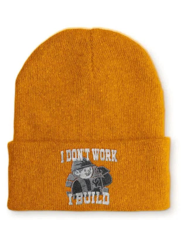 I don´t work i build Statement Beanie Mütze mit Spruch - tshirtladen - Mütze