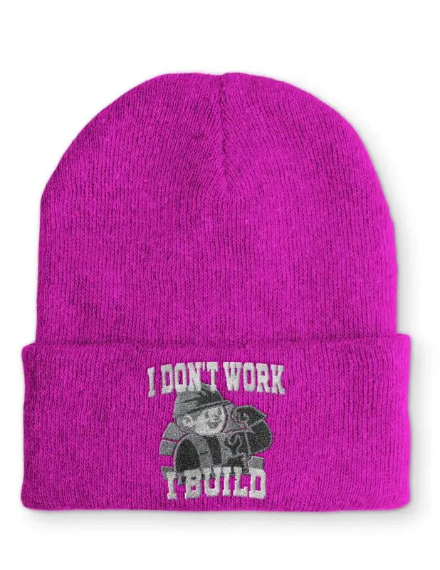 I don´t work i build Statement Beanie Mütze mit Spruch - tshirtladen - Mütze