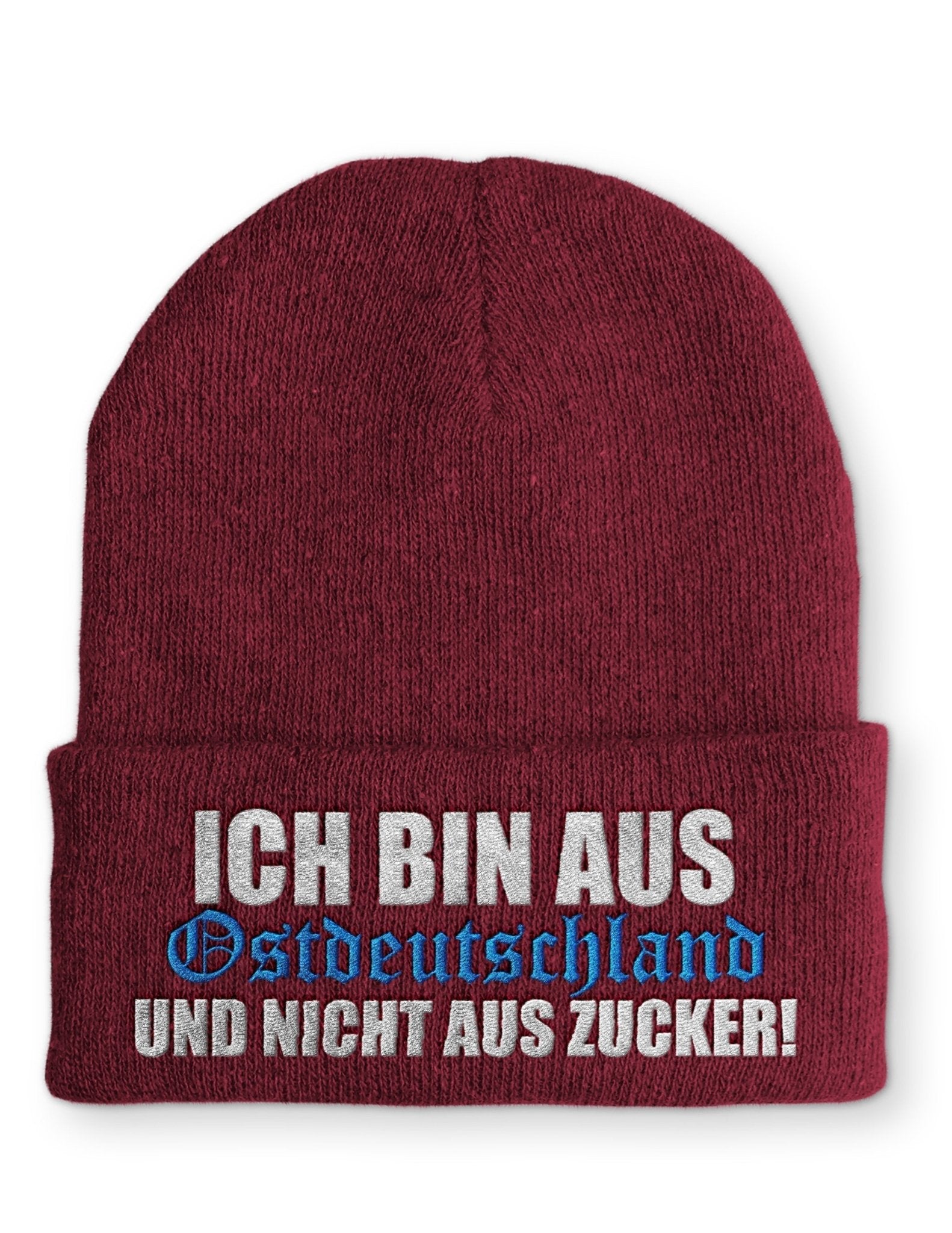 Ich bin aus Ostdeutschland und nicht aus Zucker! Beanie Mütze mit Spruch - tshirtladen - Mütze