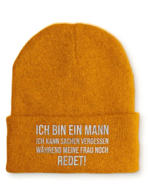 Ich bin ein Mann Ich kann Sachen vergessen während meine Frau noch redet! Statement Beanie Mütze mit Spruch - tshirtladen - Mütze