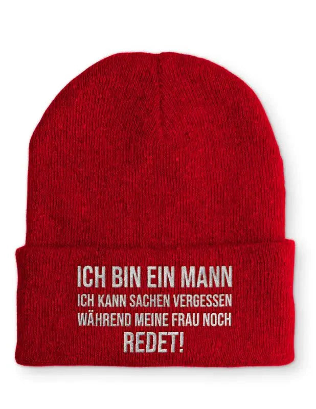 Ich bin ein Mann Ich kann Sachen vergessen während meine Frau noch redet! Statement Beanie Mütze mit Spruch - tshirtladen - Mütze