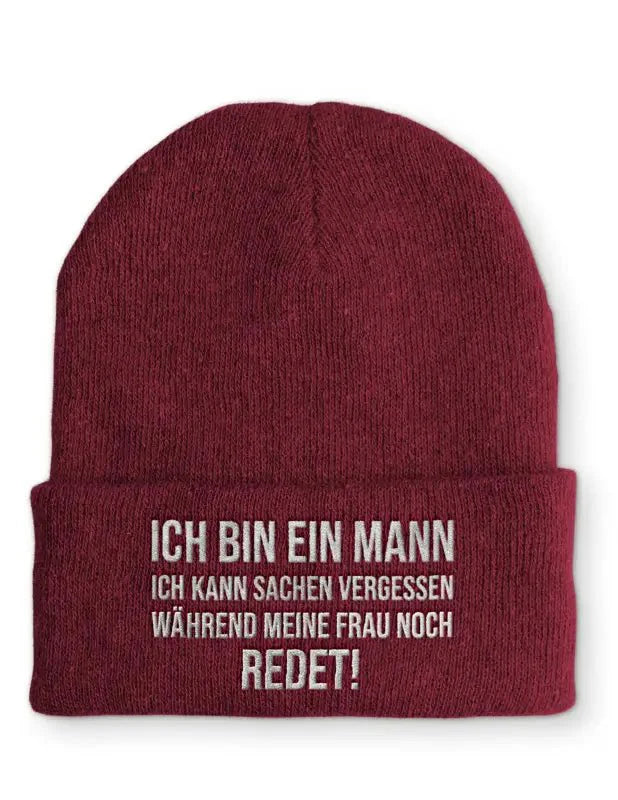 Ich bin ein Mann Ich kann Sachen vergessen während meine Frau noch redet! Statement Beanie Mütze mit Spruch - tshirtladen - Mütze