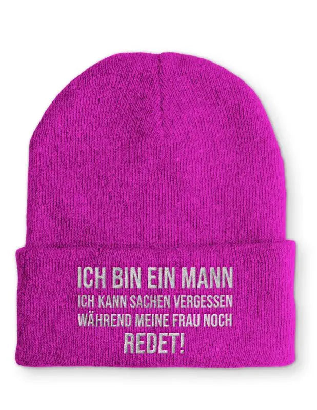Ich bin ein Mann Ich kann Sachen vergessen während meine Frau noch redet! Statement Beanie Mütze mit Spruch - tshirtladen - Mütze