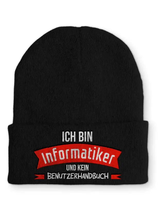 Ich bin Informatiker und kein Benutzerhandbuch Statement Beanie Mütze mit Spruch - tshirtladen - Mütze