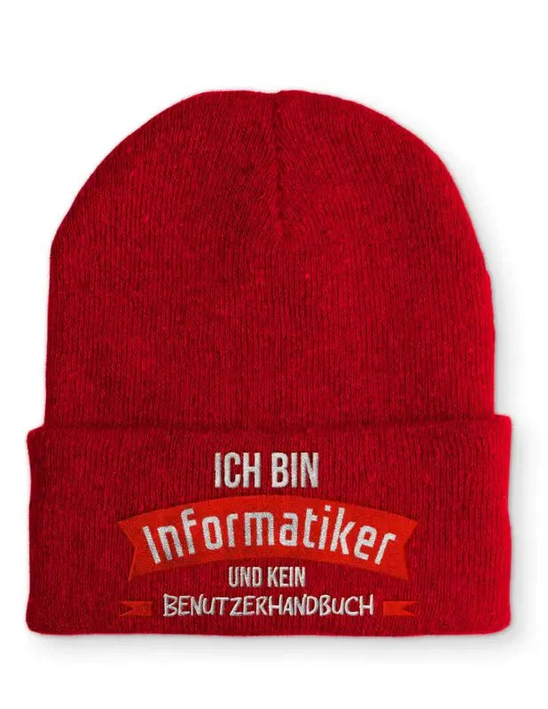Ich bin Informatiker und kein Benutzerhandbuch Statement Beanie Mütze mit Spruch - tshirtladen - Mütze