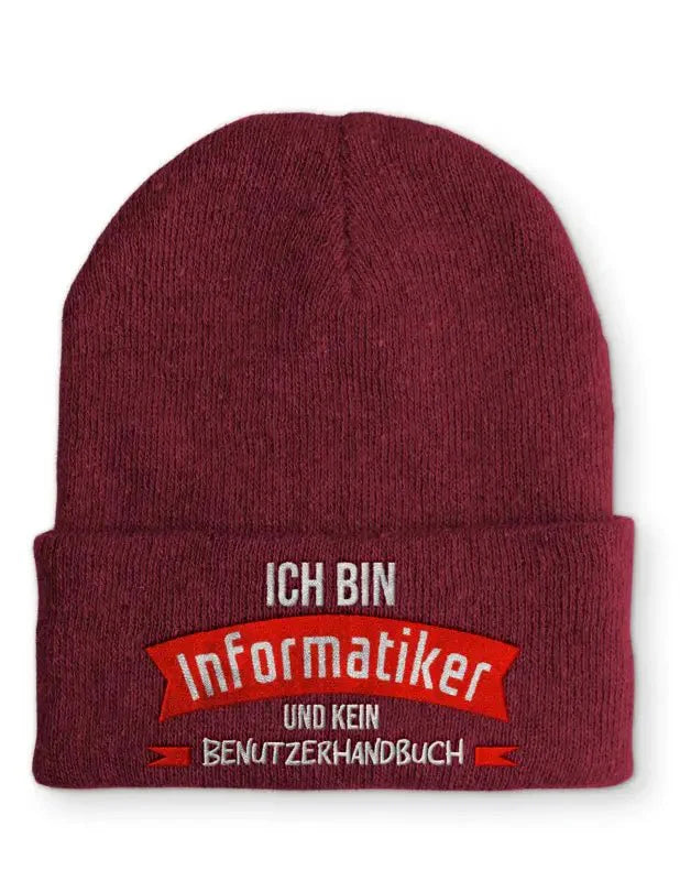 Ich bin Informatiker und kein Benutzerhandbuch Statement Beanie Mütze mit Spruch - tshirtladen - Mütze
