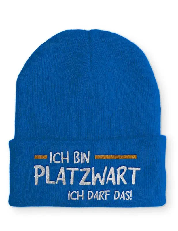 Ich bin Platzwart ich darf das! Statement Beanie Mütze mit Spruch - tshirtladen - Mütze