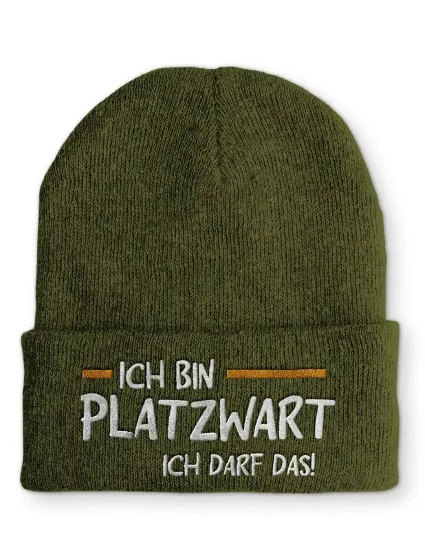 Ich bin Platzwart ich darf das! Statement Beanie Mütze mit Spruch - tshirtladen - Mütze