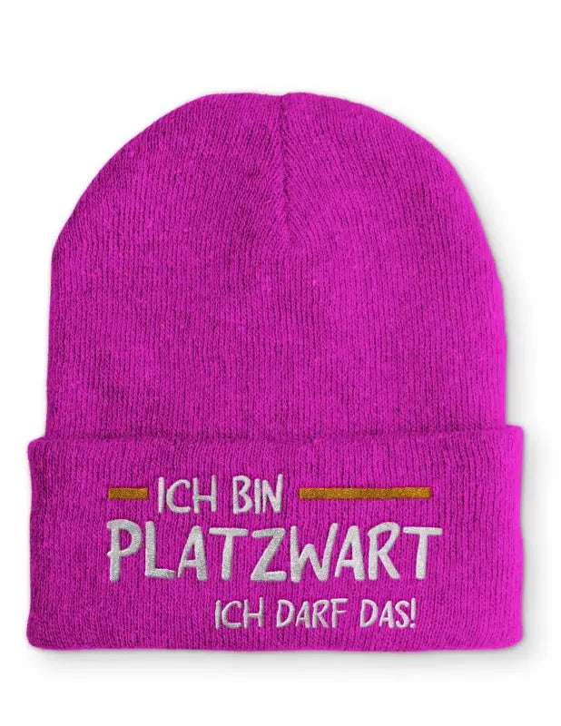 Ich bin Platzwart ich darf das! Statement Beanie Mütze mit Spruch - tshirtladen - Mütze
