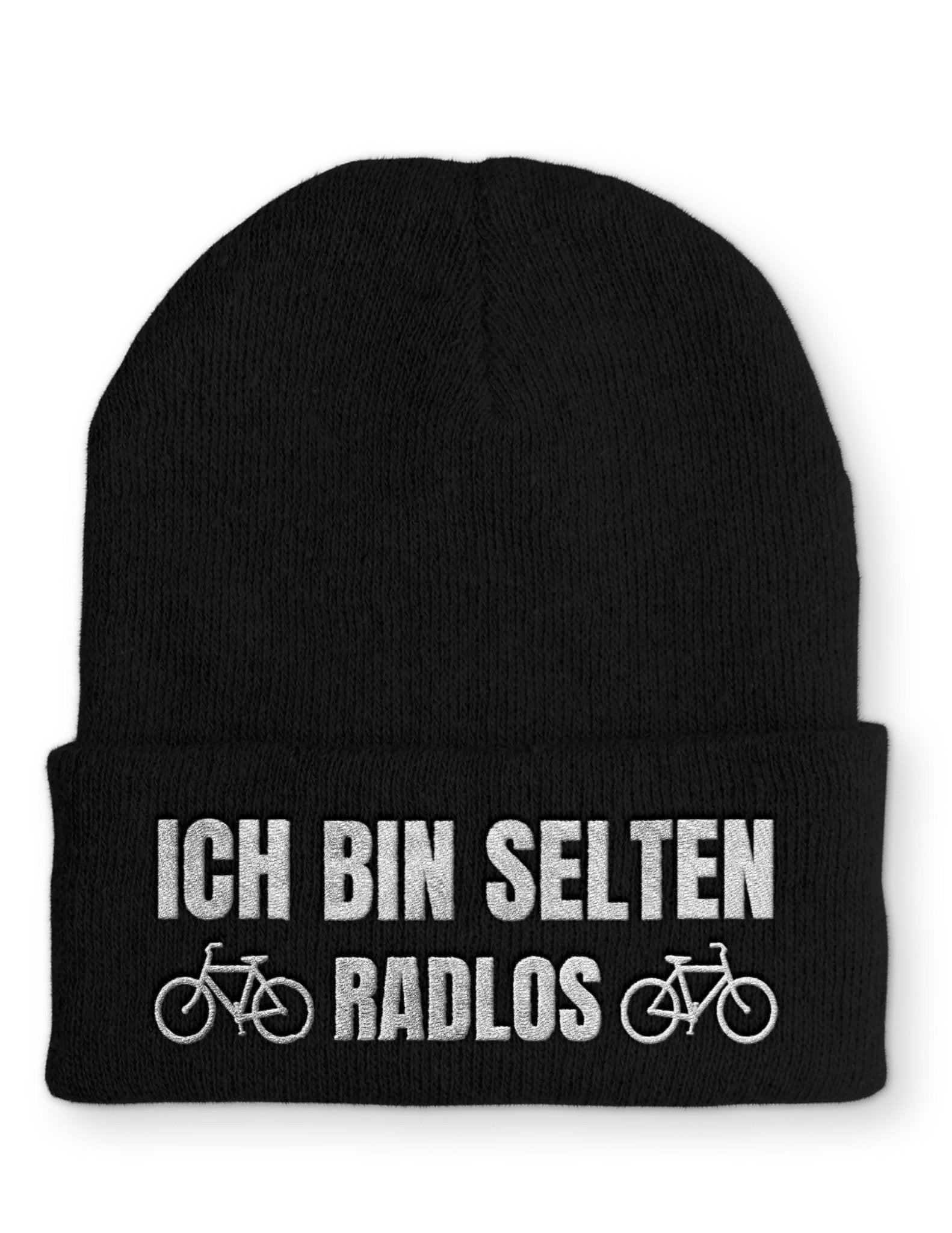 Ich bin selten Radlos Beanie Mütze mit Spruch - tshirtladen - Mütze