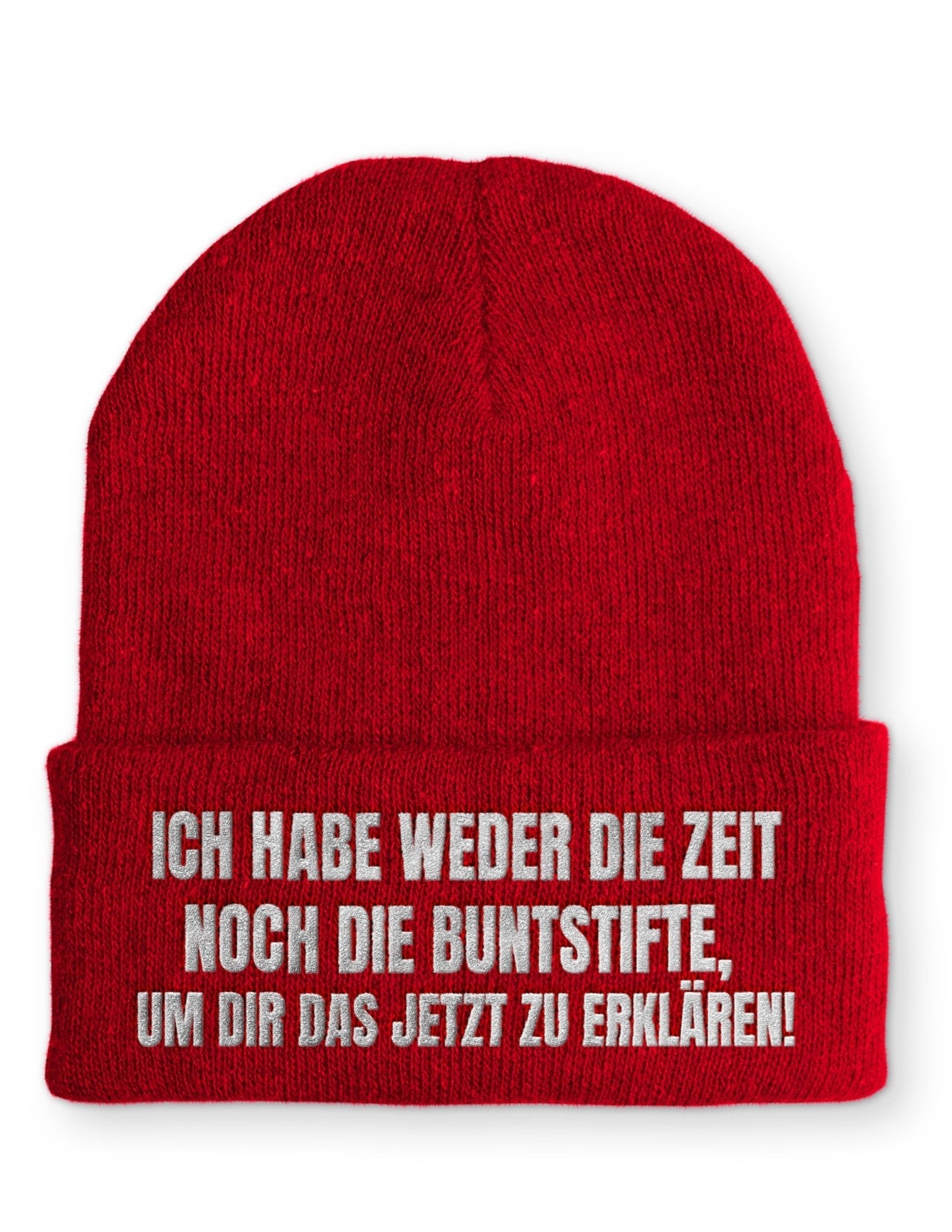 Ich habe weder die Zeit noch die Buntstifte Beanie Mütze mit Spruch - tshirtladen - Mütze