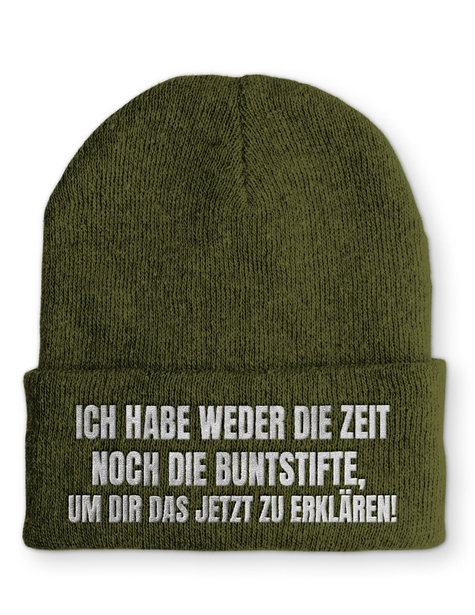 Ich habe weder die Zeit noch die Buntstifte Beanie Mütze mit Spruch - tshirtladen - Mütze