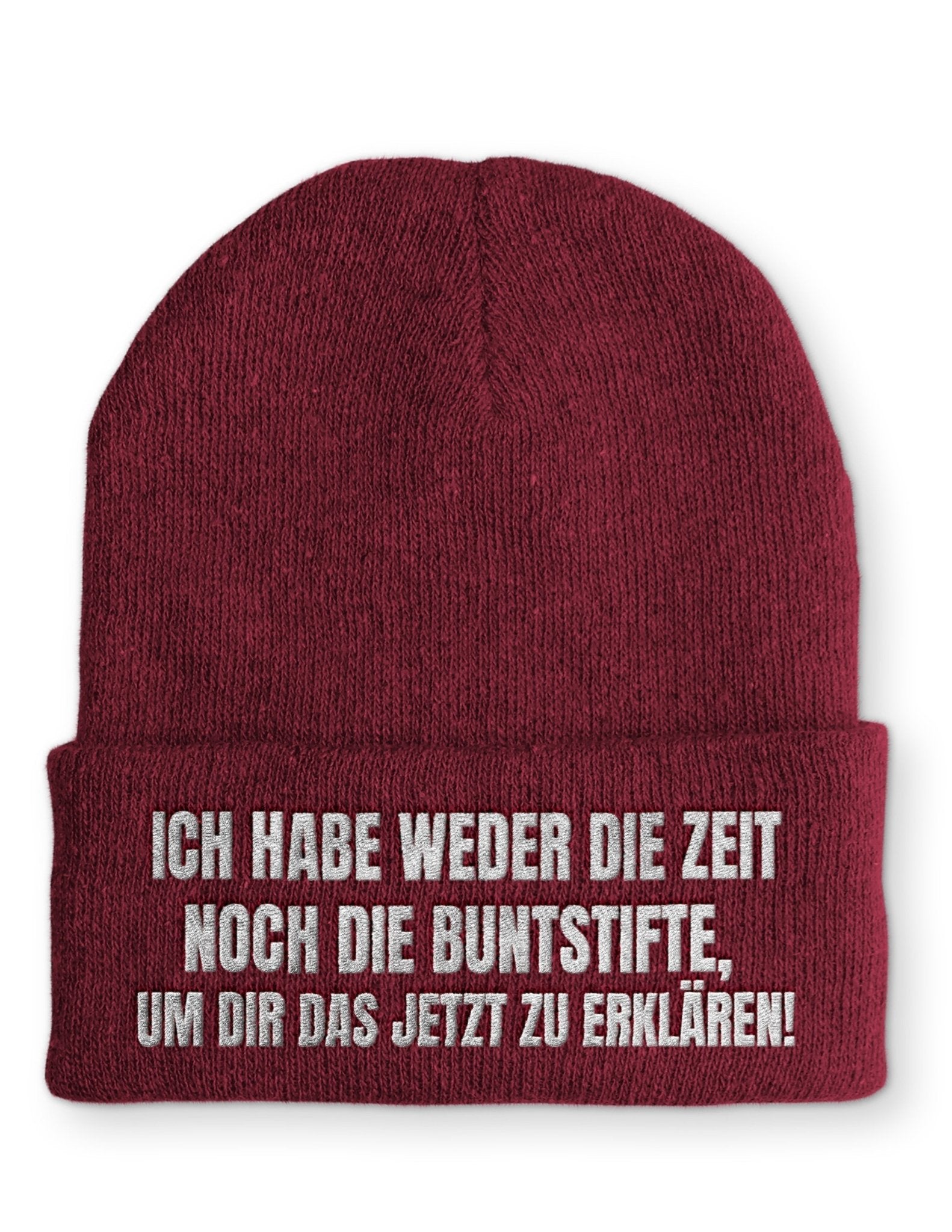 Ich habe weder die Zeit noch die Buntstifte Beanie Mütze mit Spruch - tshirtladen - Mütze