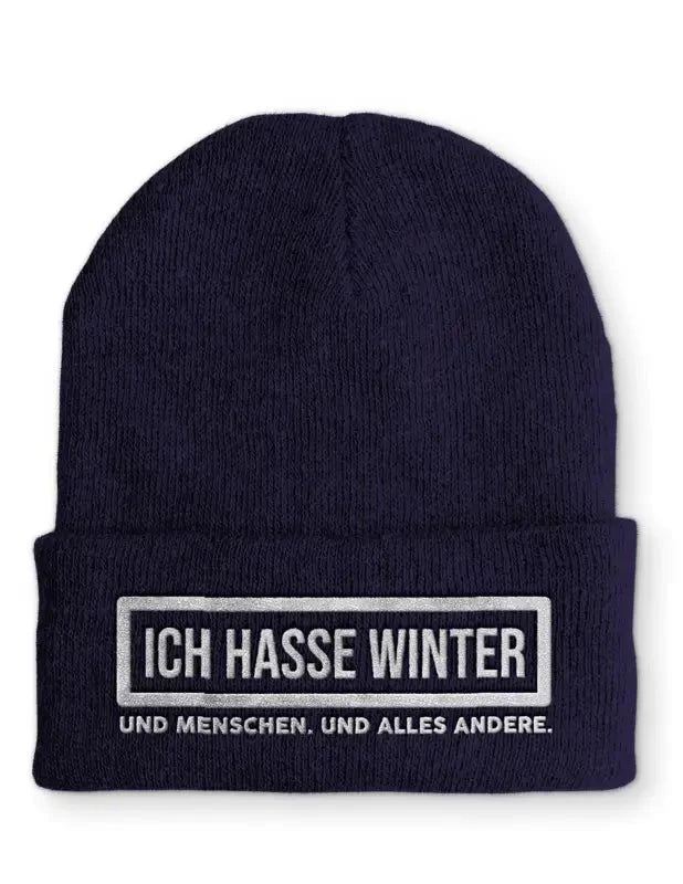 Ich hasse Winter und Menschen. Und alles andere. Statement Beanie Mütze mit Spruch - tshirtladen - Mütze