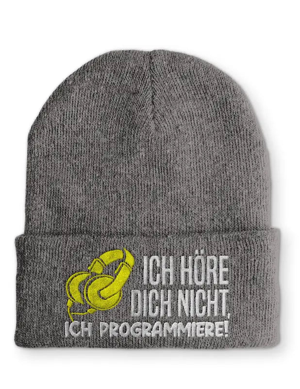 Ich höre dich nicht, ich Programmiere! Statement Beanie Mütze mit Spruch - tshirtladen - Mütze