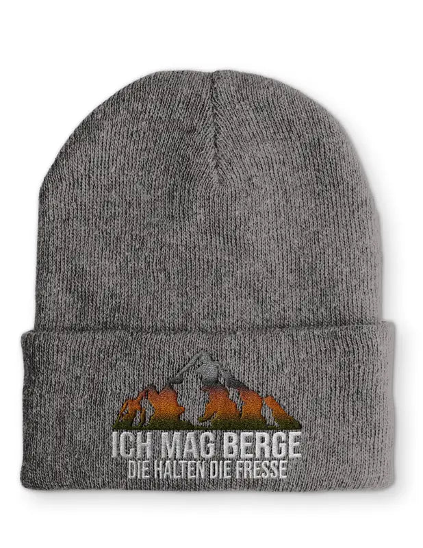 Ich mag Berge die halten die Fresse Statement Beanie Mütze mit Spruch - tshirtladen - Mütze