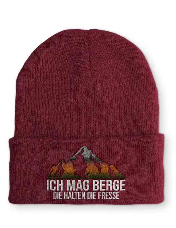 Ich mag Berge die halten die Fresse Statement Beanie Mütze mit Spruch - tshirtladen - Mütze