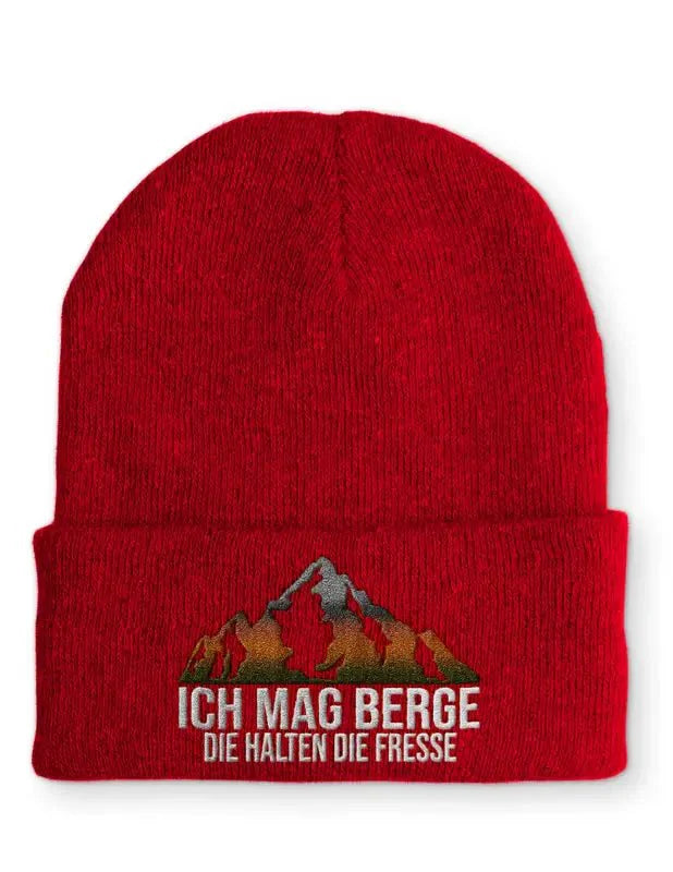 Ich mag Berge die halten die Fresse Statement Beanie Mütze mit Spruch - tshirtladen - Mütze