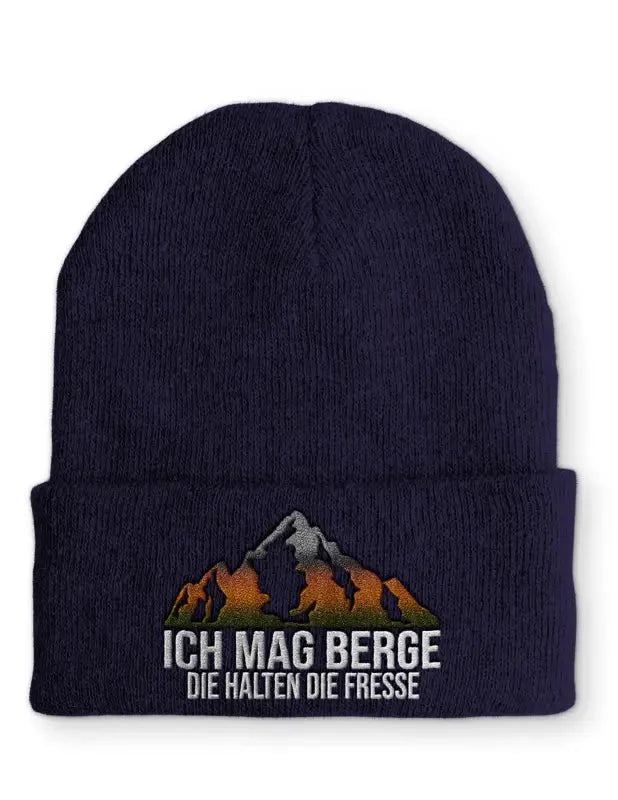 Ich mag Berge die halten die Fresse Statement Beanie Mütze mit Spruch - tshirtladen - Mütze