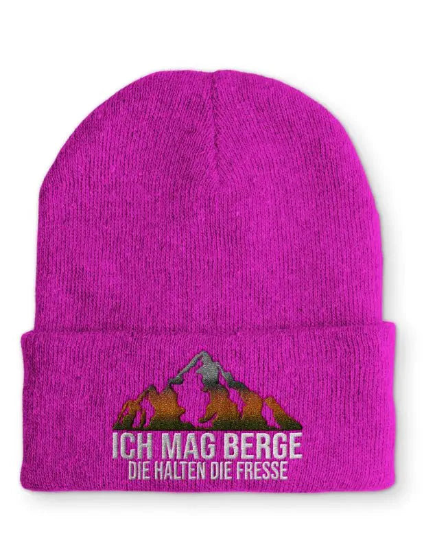 Ich mag Berge die halten die Fresse Statement Beanie Mütze mit Spruch - tshirtladen - Mütze