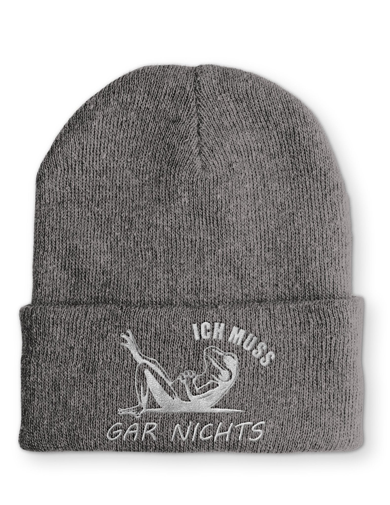 Ich muss gar nichts Statement Beanie Mütze mit Spruch - tshirtladen - Mütze