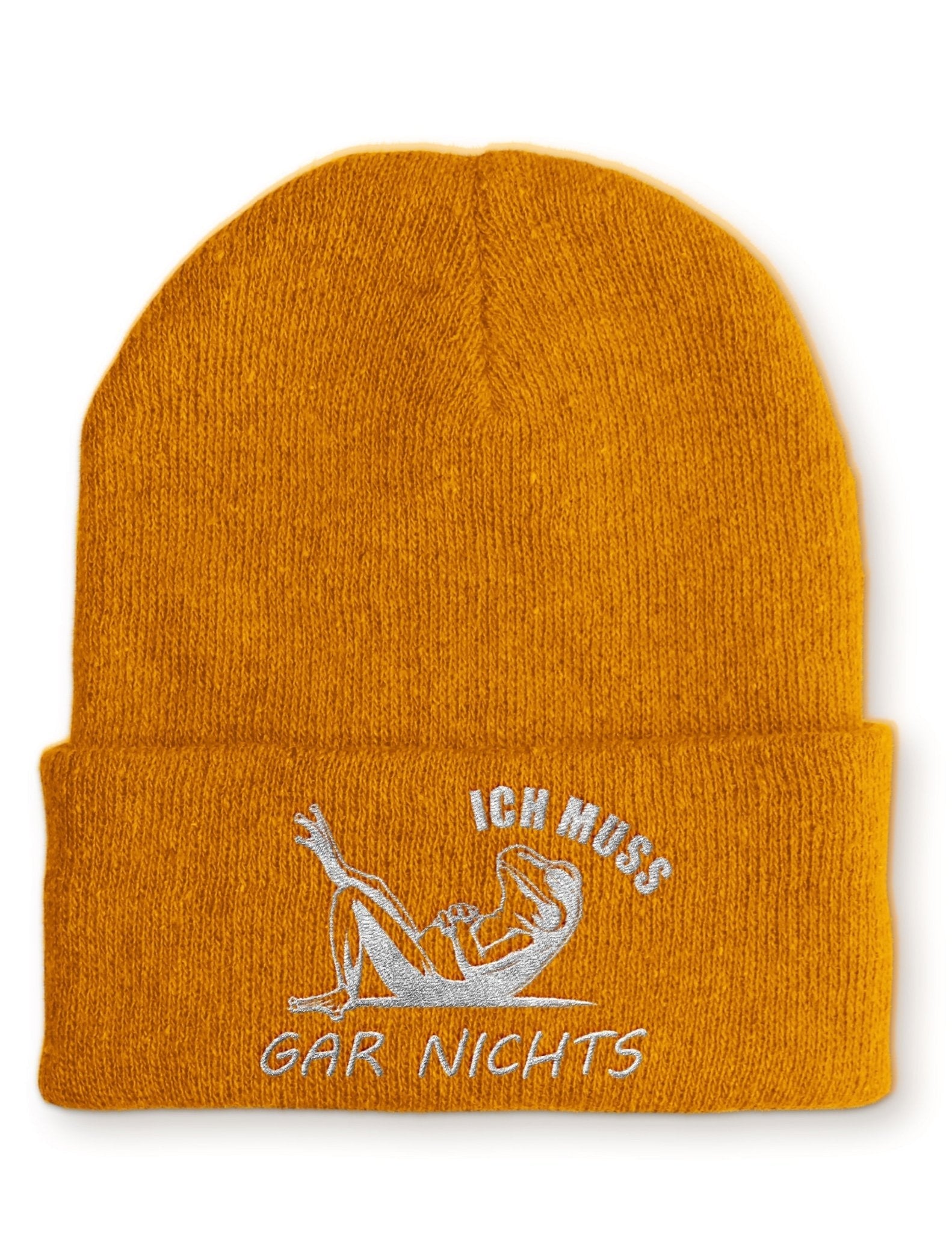 Ich muss gar nichts Statement Beanie Mütze mit Spruch - tshirtladen - Mütze