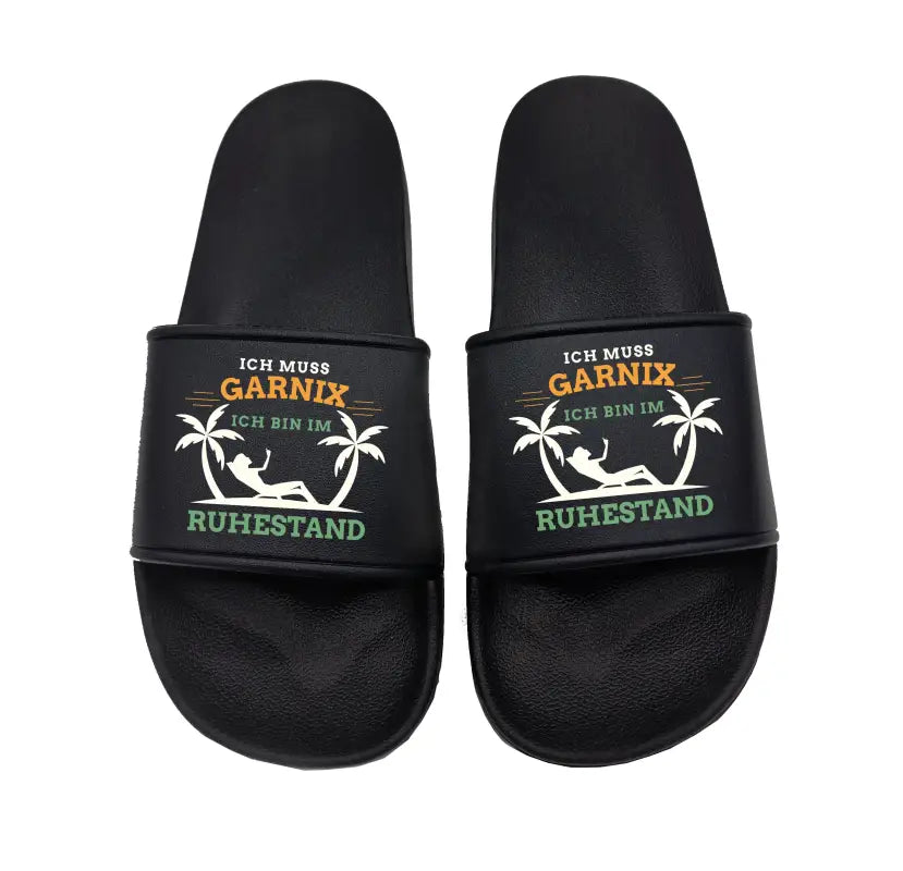 Badeschuhe Ich muss garnix ich bin im Ruhestand