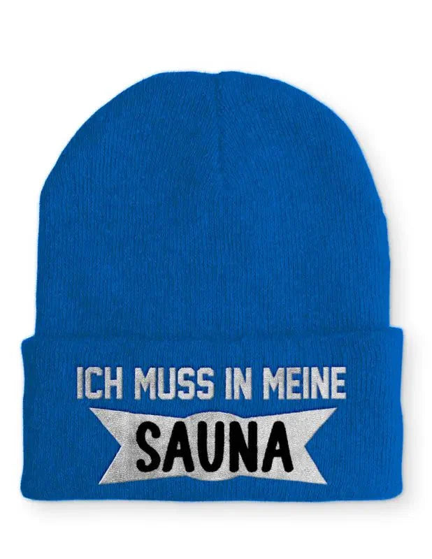 Ich muss in meine Sauna Statement Beanie Mütze mit Spruch - tshirtladen - Mütze