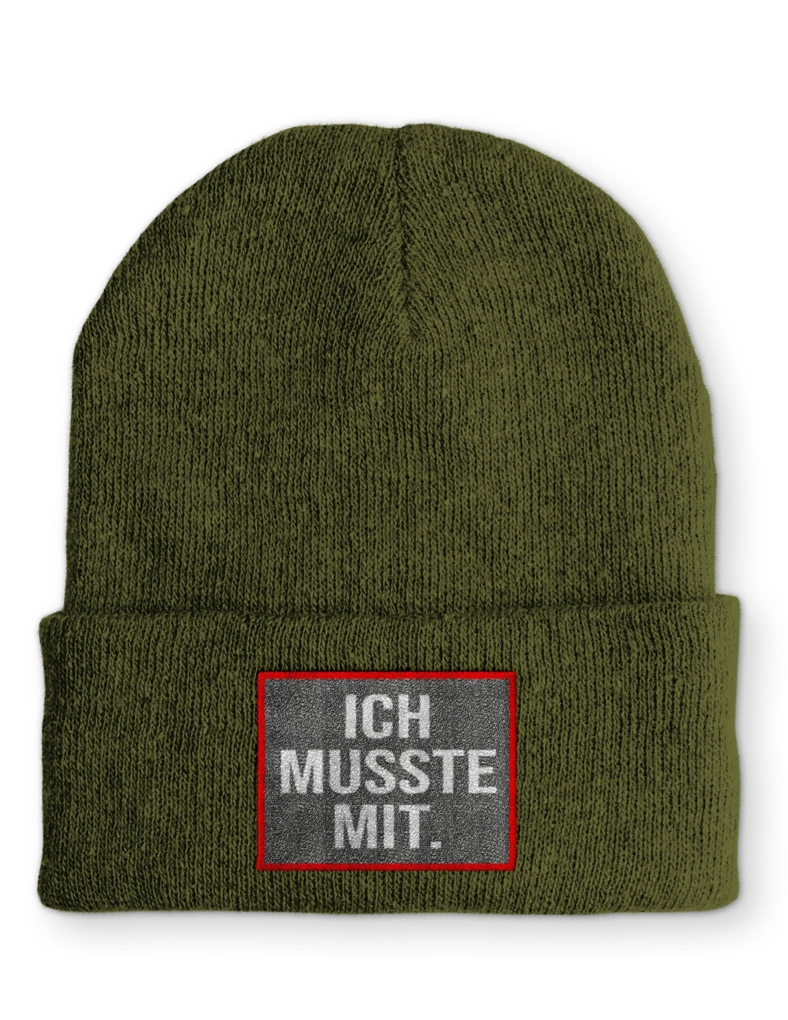 Ich musste mit. Beanie Mütze mit Spruch - tshirtladen - Mütze