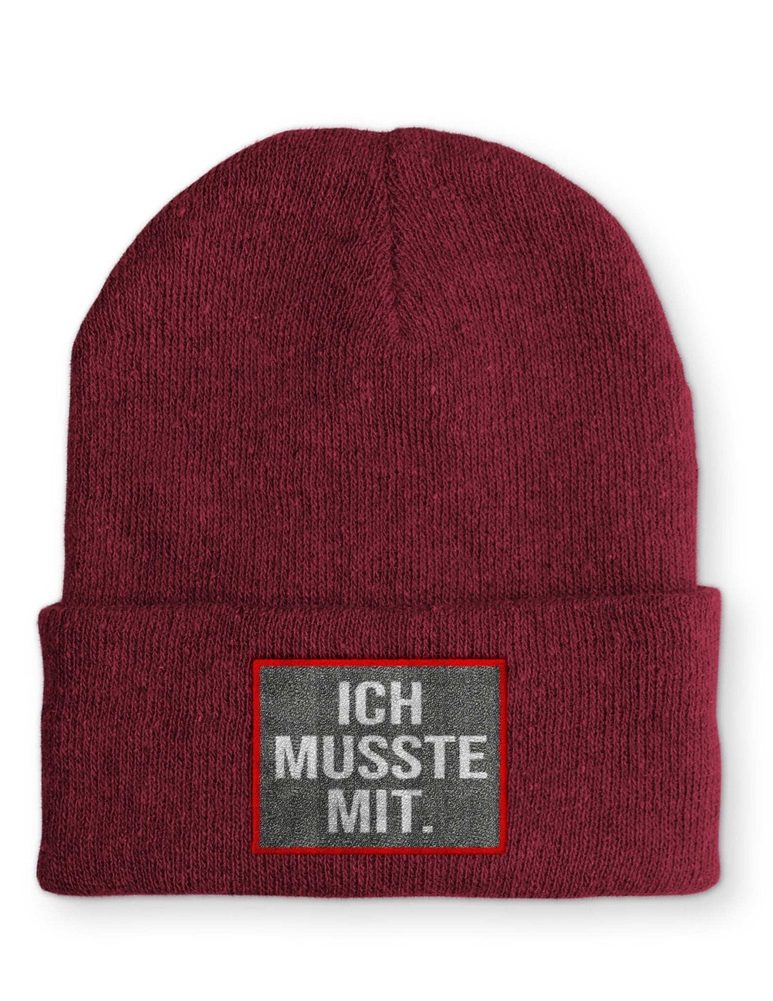Ich musste mit. Beanie Mütze mit Spruch - tshirtladen - Mütze